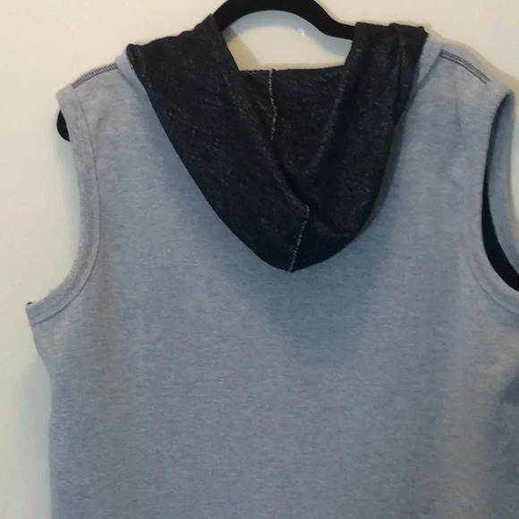 LUXE-T Gray & Black Hoodie Zippered Vest Size 2X - Picture 8 of 10
